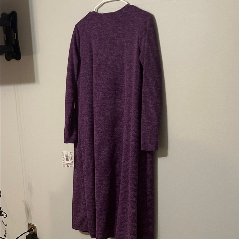 LuLaRoe: Vibrant Purple long duster open front Knit Sweater. Small. - Picture 5 of 6